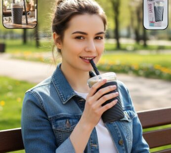 Swirl Design Drinking Tumbler Cup with Lid and Straw (1 Pc)