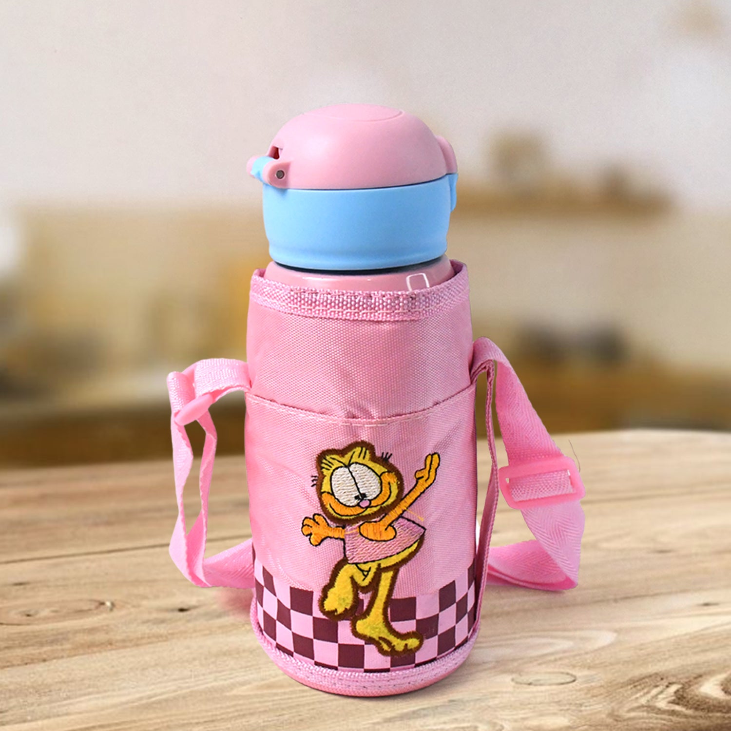 Premium Thermos steel Double Wall Vacuum Bottle With Cover & Strap 600ml Approx - Buy Online at Alikart