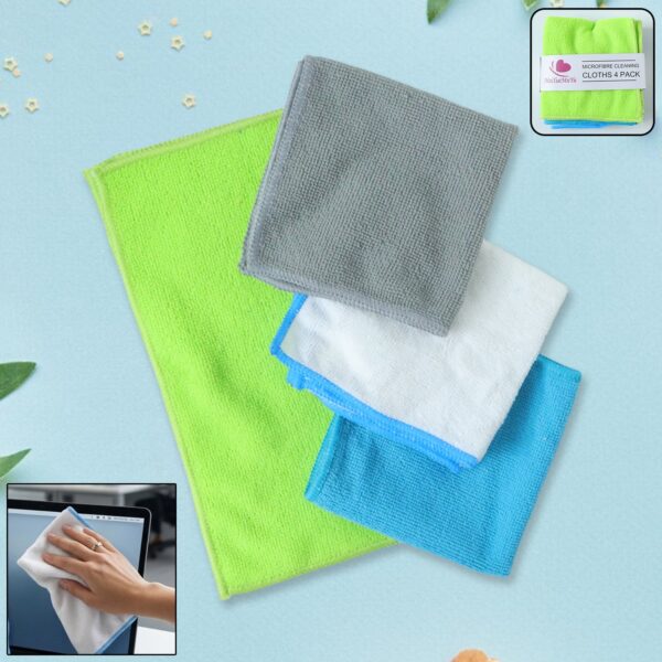Microfiber Cleaning Cloth (4 Pc Set, 28×29 Cm)