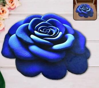 Rose Shaped Anti-Slip Velvet Floor Mat – (1 Pc)