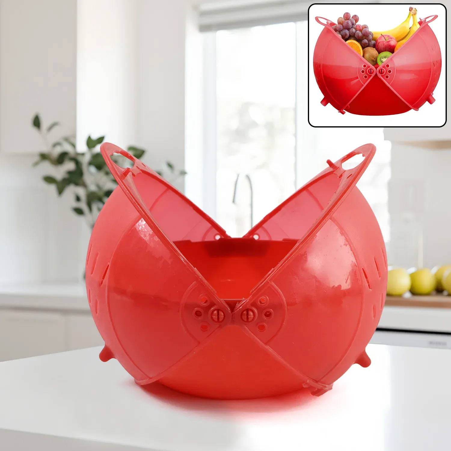 Premium Revolving Multi-Functional Rice and Fruit Wash Basket - Buy Online at Alikart