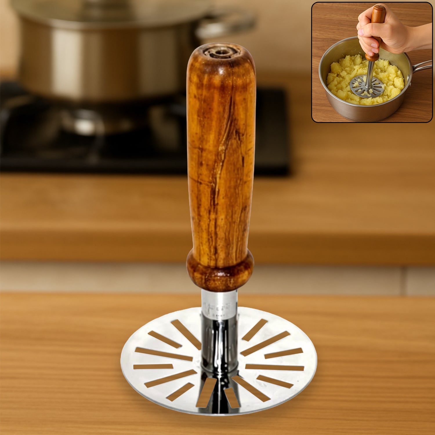 Premium Pavbhaji Masher – Strong Kitchen Tool for Mashing Pavbhaji & Vegetables - Buy Online at Alikart