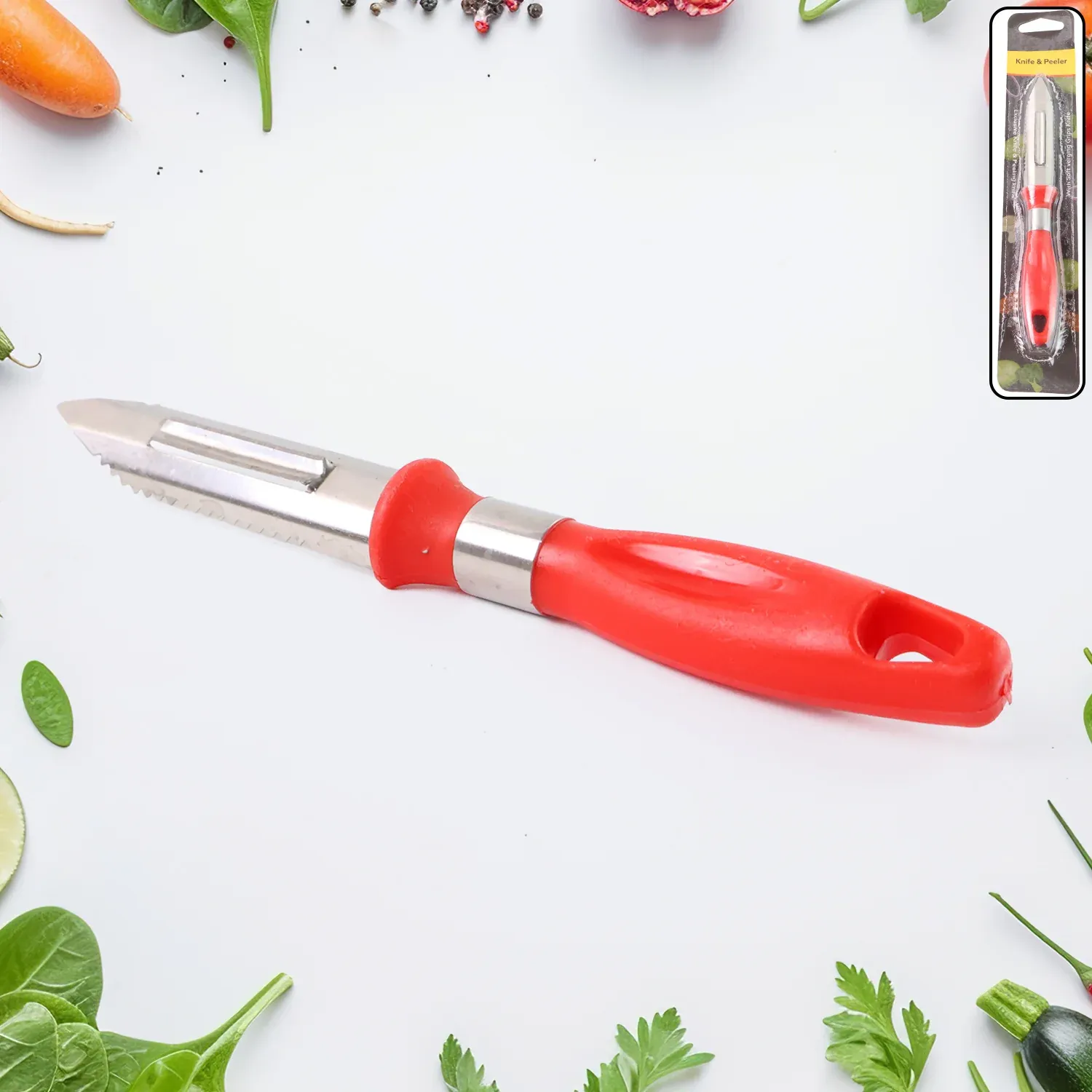 Premium Multipurpose 2-in-1 Stainless Steel Knife & Peeler (1 Pc) - Buy Online at Alikart