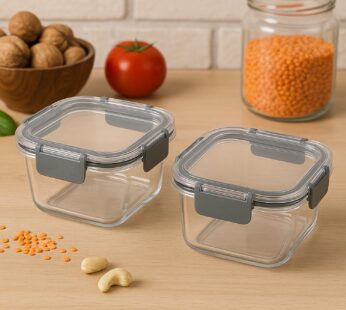 Apex Press N’ Lock Airtight Food Storage Container Set (2Pc/450ml) Approx
