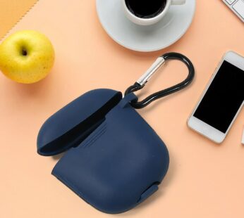 Silicone Shockproof Protection Wireless Headphones Carrying Box Cover Metal Keychain