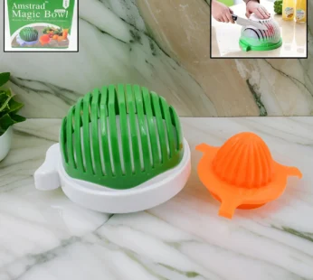 2 In 1 Salad Cutter Bowl with Lemon Squeezer Citrus Juicer (1 Pc)