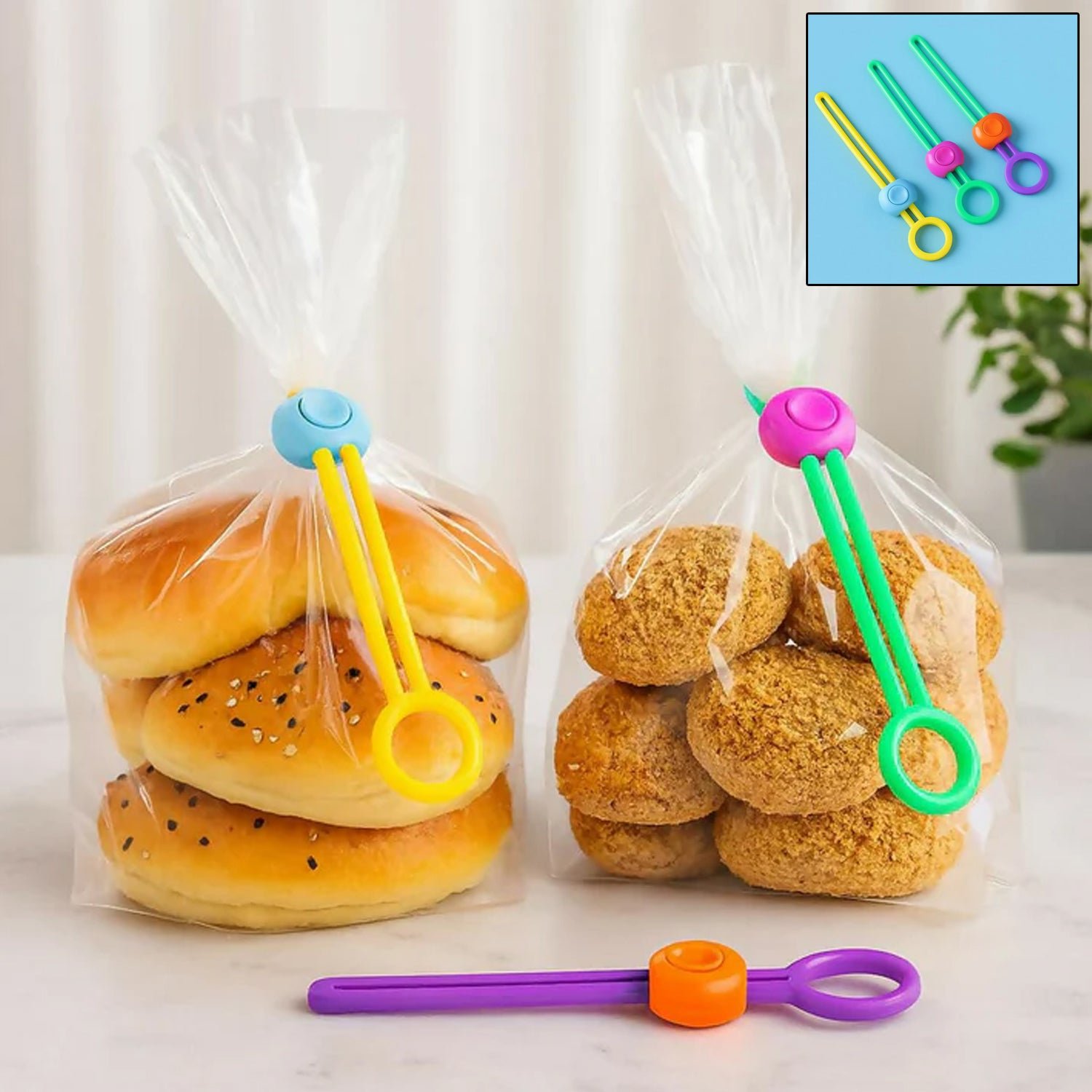 Premium Reusable Silicone Food Bag Sealing Clips with Lock for Kitchen Storage ( 3 Pc) - Buy Online at Alikart