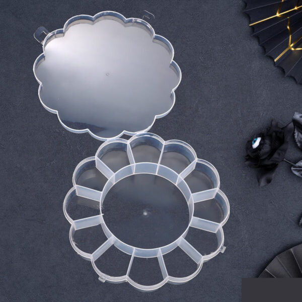 Round Compartment Plastic Storage Box (1 Pc)