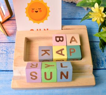 Alphabet Puzzle Spelling & Reading Words (26 Flash Cards & 8 WoodenBlock)