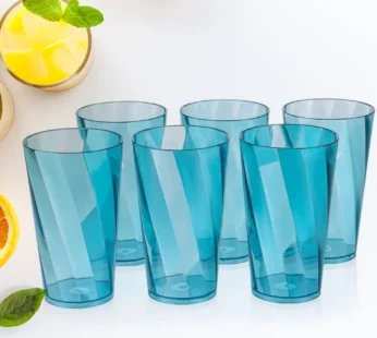 Premium 300ml Transparent Glass Set for Water, Juice & Cocktails (Set of 6)