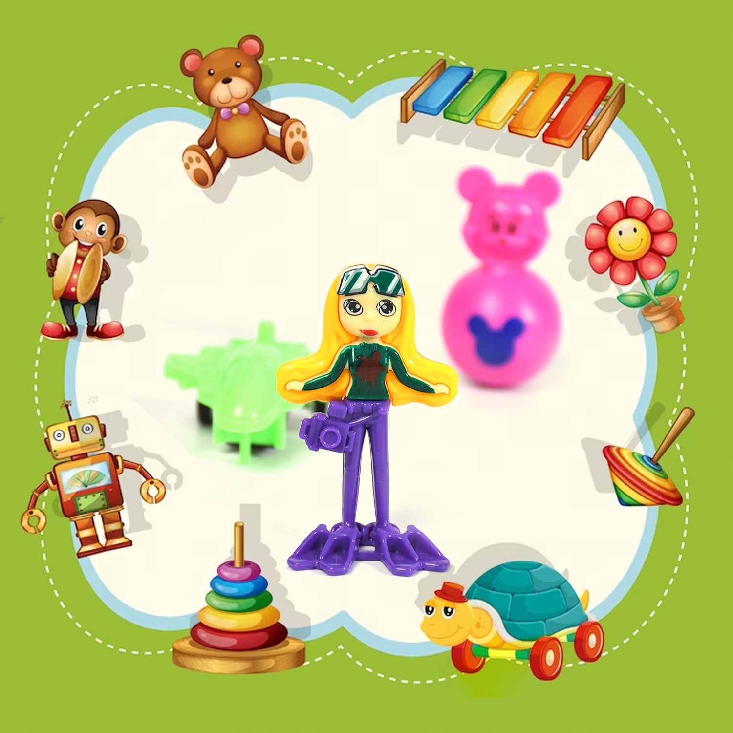 12pc Mix All New Toy And Plastic Pouch Mix All Types Playing Toy For Kids - Detailed Feature View 2