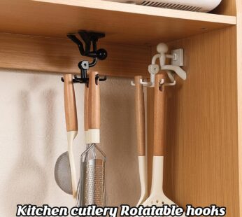 360° Rotating 6-Claw Hook – Kitchen & Bathroom Organizer (1 Pc | White)