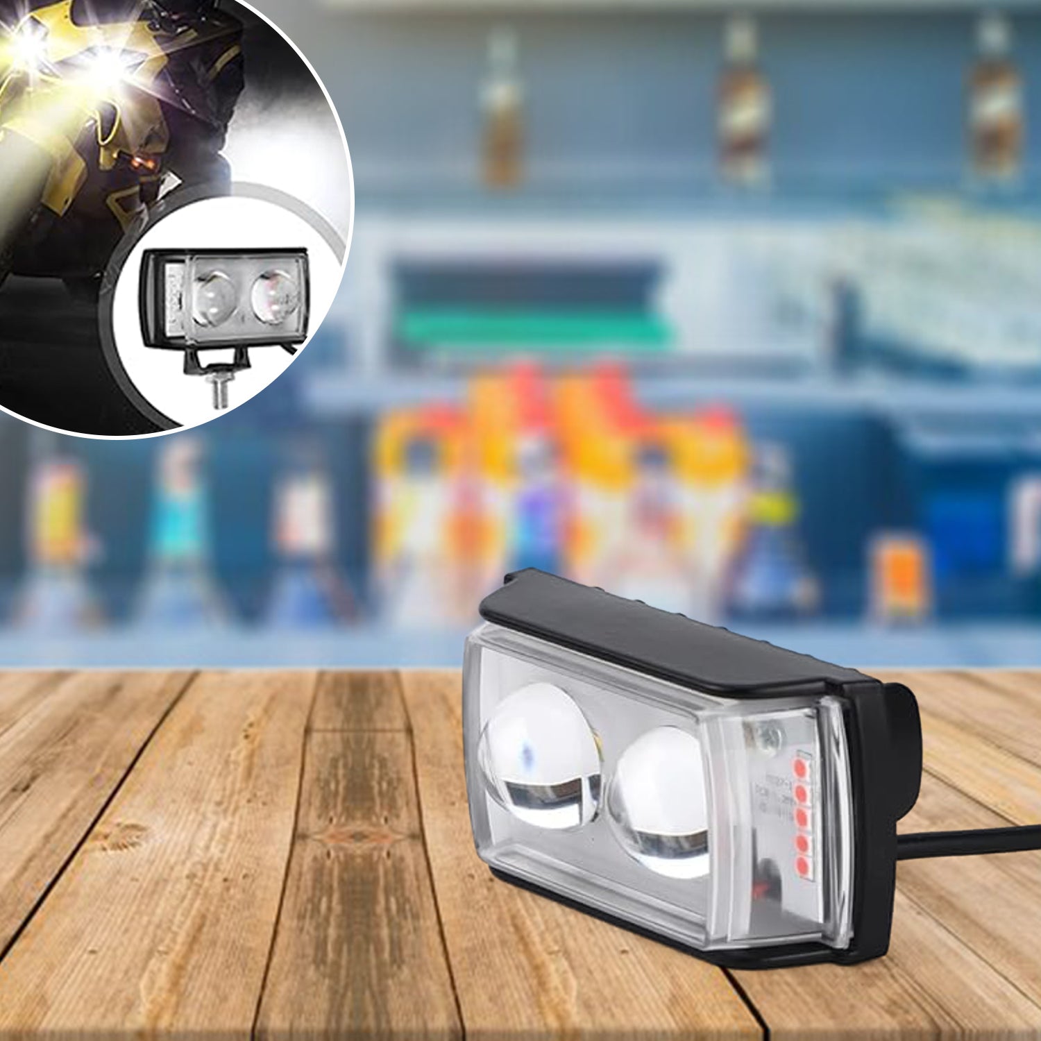 6 Mode LED Spotlight Universal Ultra Mini Double Lens Fog Light (1 Pc) - Detailed Feature View 3