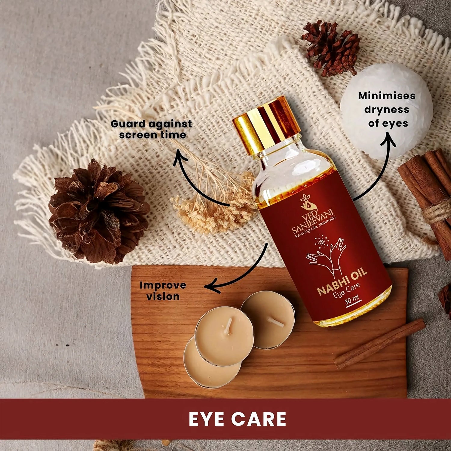 Ved Sanjeevani 100% Organic Ayurvedic Nabhi Oil for Eye Care (30ML / 1 Pc) - Detailed Feature View 5