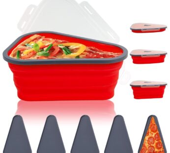 Reusable Expandable Pizza Storage Container with 5 Microwavable Trays