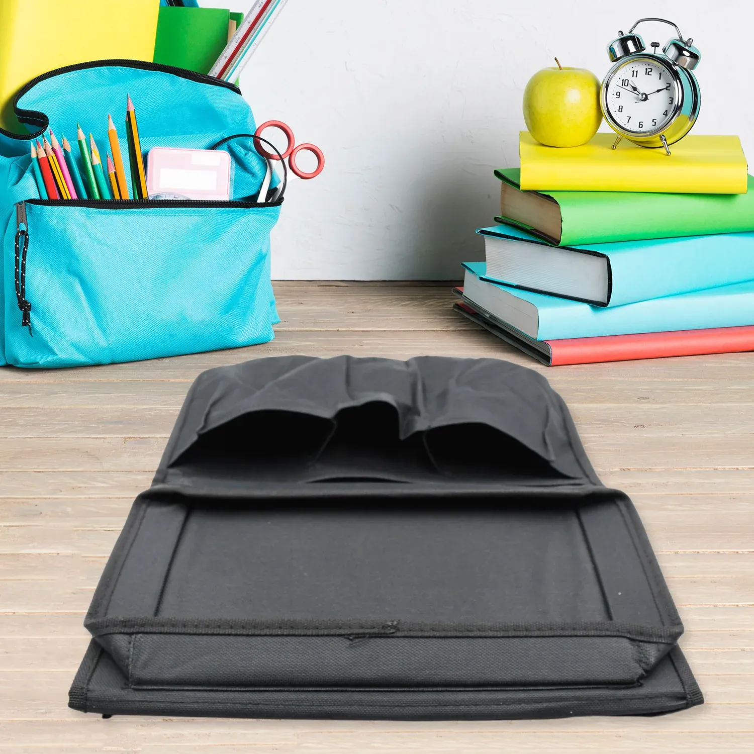 Sofa Arm Rest Hanging Storage Bag for Magazines & Books (Black) - Detailed Feature View 5