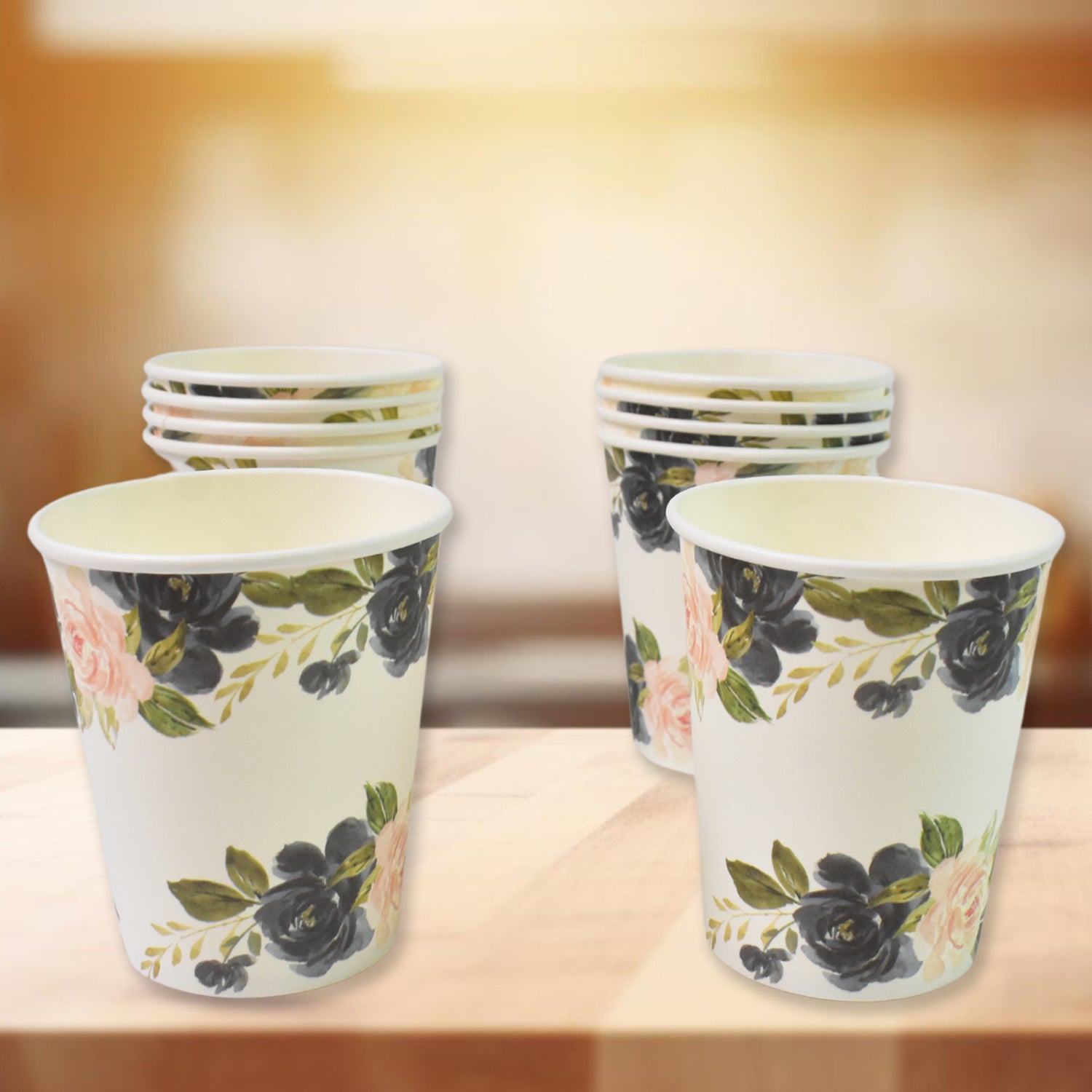 Premium Disposable Paper Cups, Disposable Tea, Coffee Cups (10 Pcs Set / Mix Color & Design) - Buy Online at Alikart
