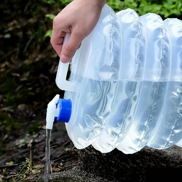 Outdoor Camping Collapsible Water Container with Carry Handle & Tap Valve