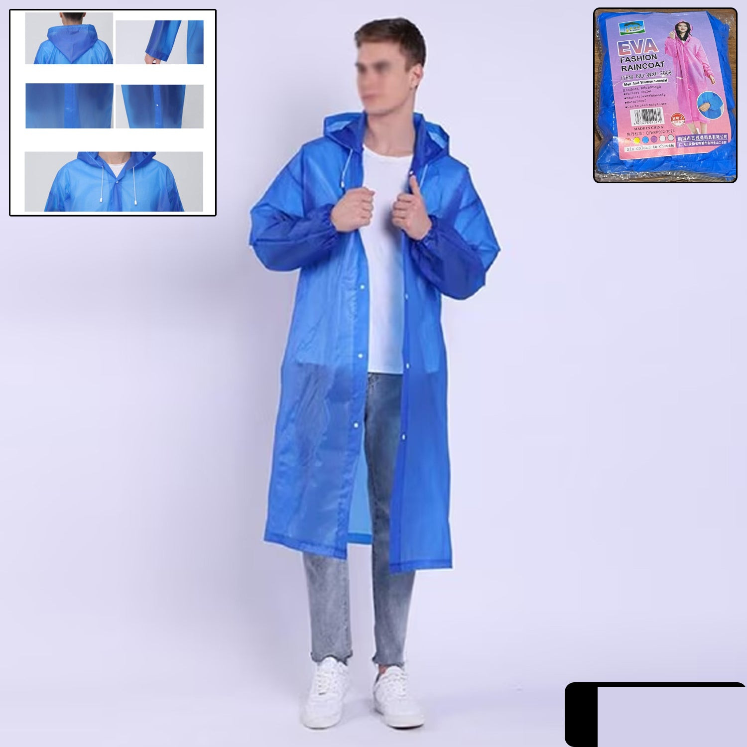 Outdoor Adult Portable Traveling Raincoat for Men & Women - Detailed Feature View 1