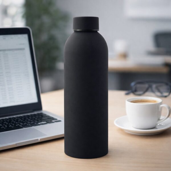 Stainless Steel Double Wall Vacuum-Insulated Drink Water (Black / 500 ML Approx)