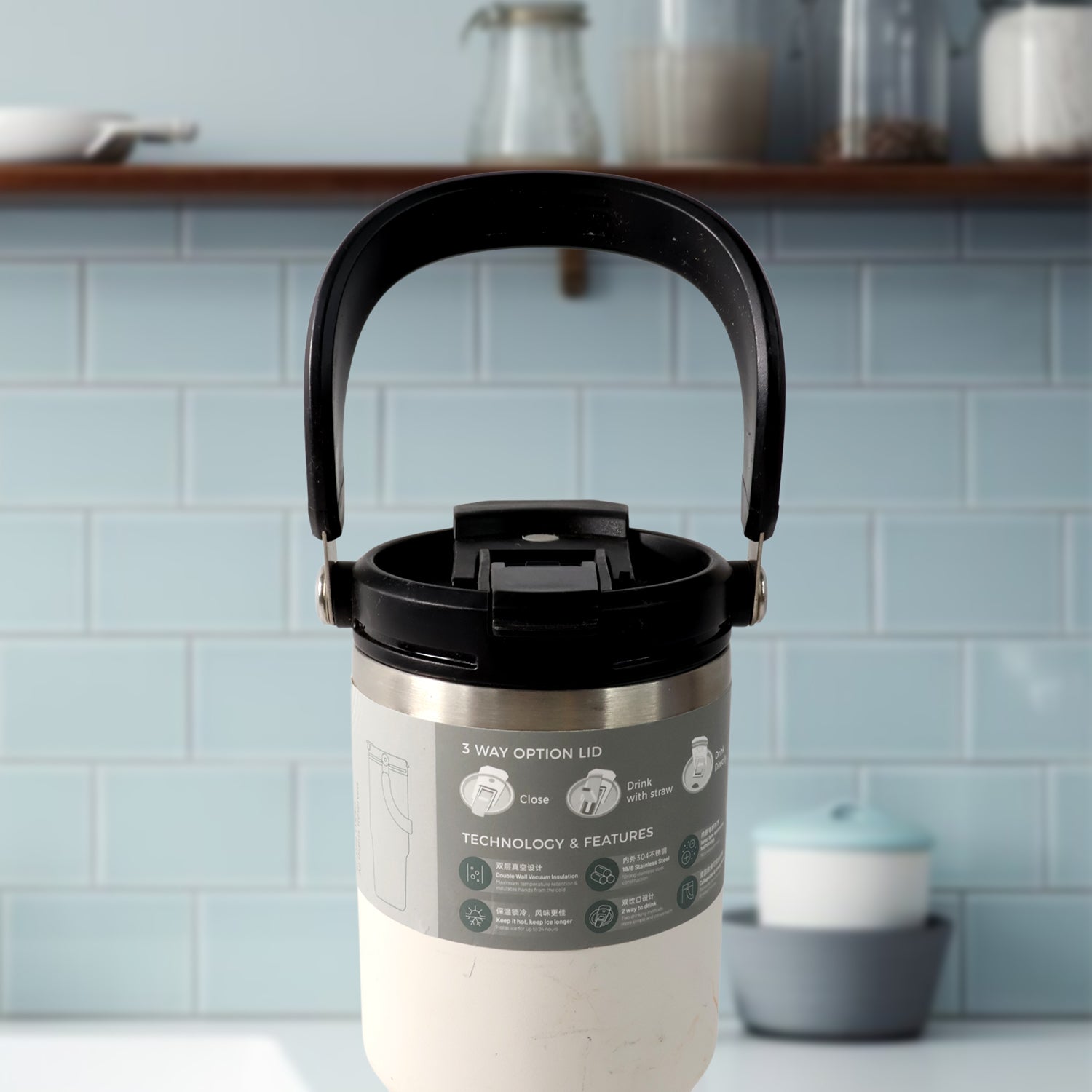 High Quality Stainless Steel Vacuum Glass Double Walled Travel Mug( 1 Pc) - Detailed Feature View 5