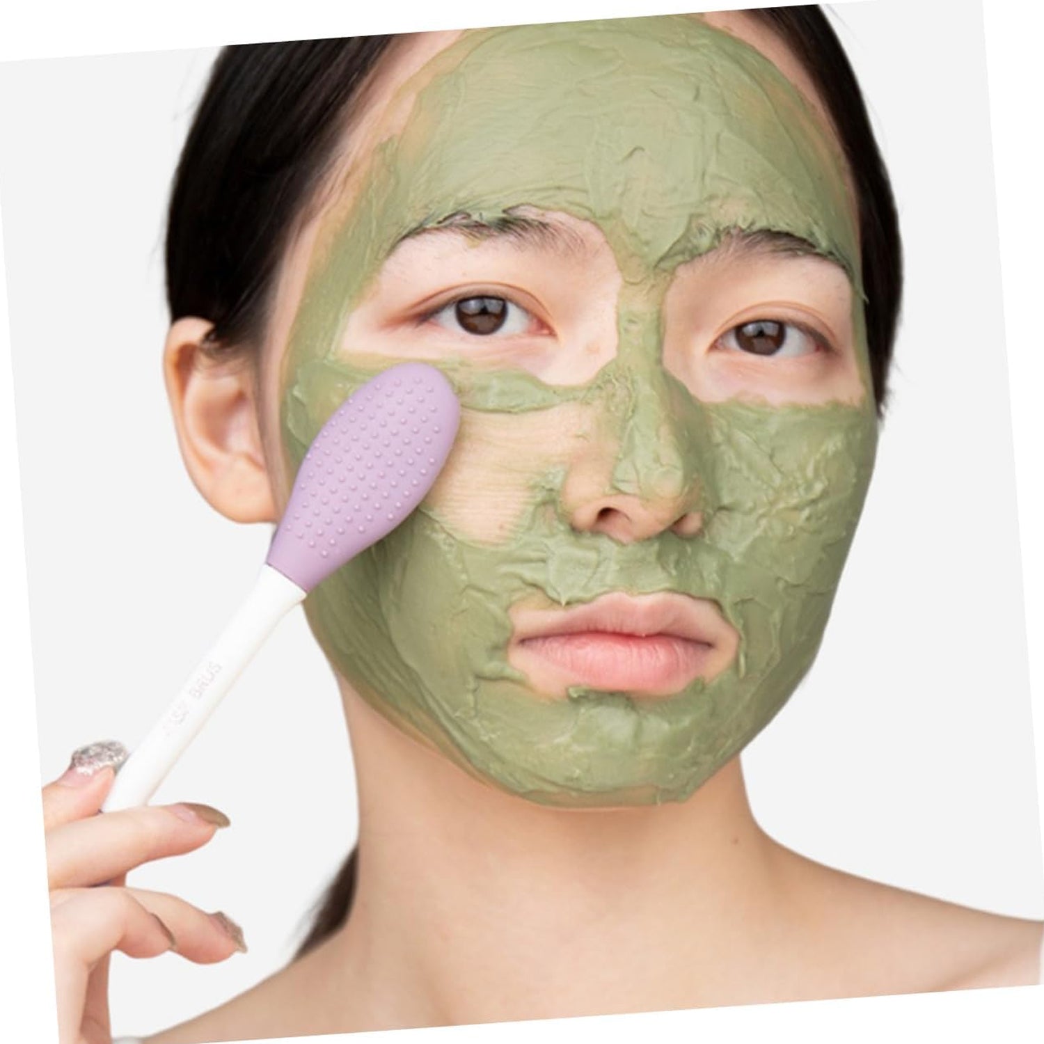Double-Headed Silicone Mask Brush – Facial Cleansing & Mask Application Tool (1 Pc) - Detailed Feature View 5