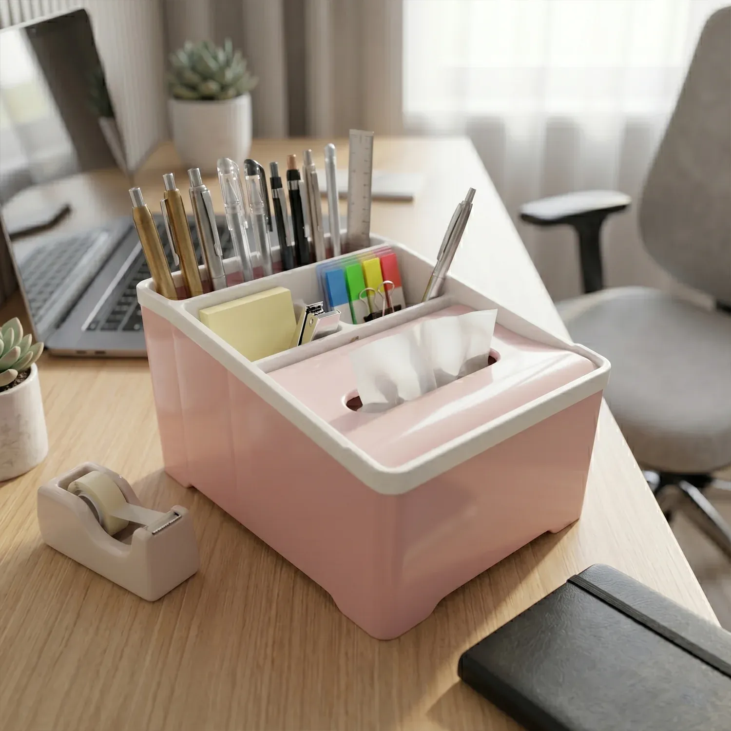 Plastic Multipurpose Storage Organizer Box with Compartments - Detailed Feature View 2