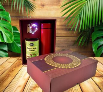 Personalized Temperature Bottle with Light and Kesar Pista Chocolate 3 Pc Set