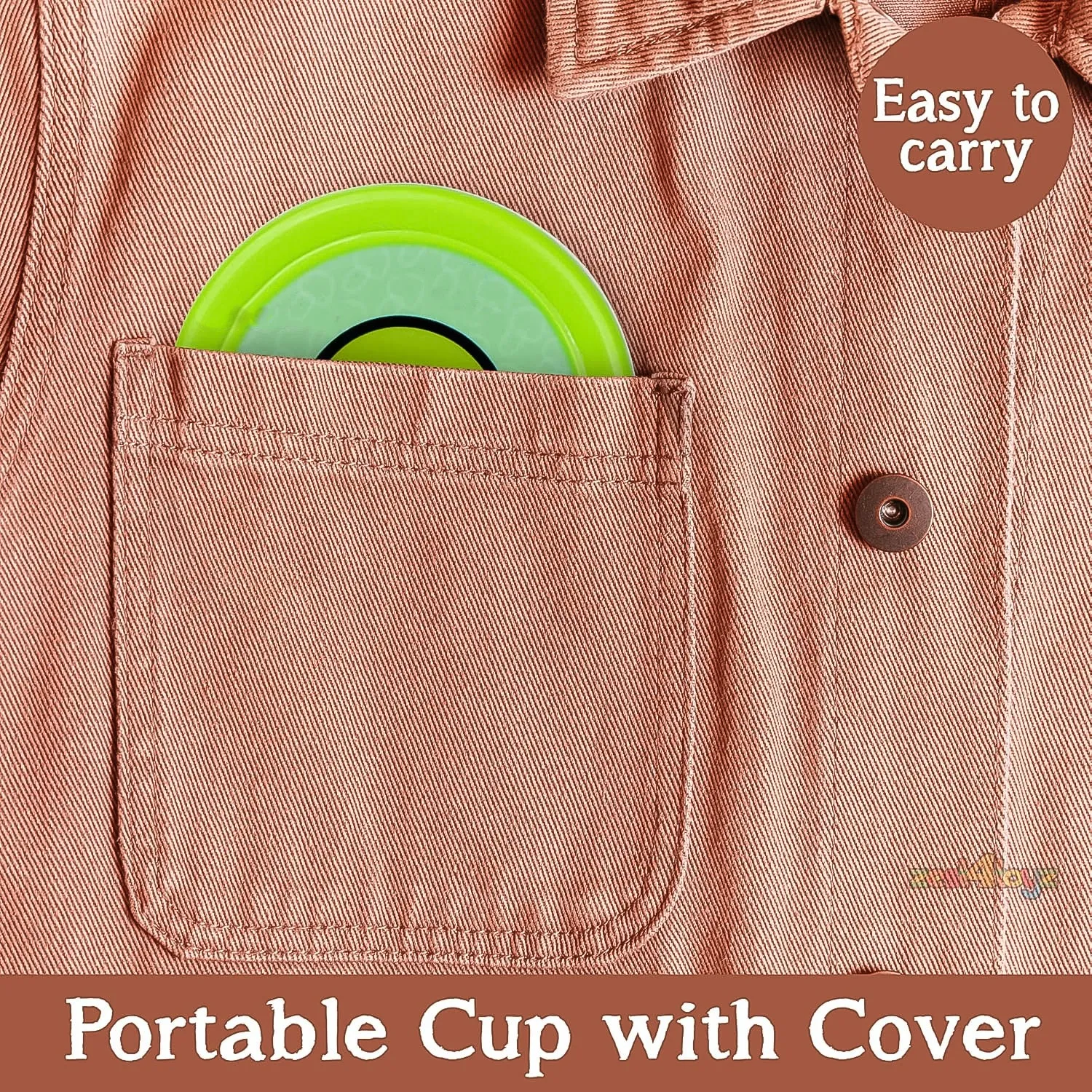 Portable Travelling Cup/Tumbler With Lid Folding / Pocket Glass for Travelling, Water Cup for Kids Walker, Folding Camping Cup with Lids Expandable Drinking Cup Folding Cup for Kids, Travel - (Pack of 1) - Detailed Feature View 7