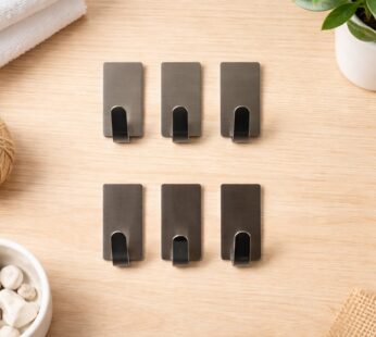 Self Adhesive Wall Hooks Set (6 Pc, Mix Design)