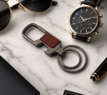 Premium Stylish Metal Key Holder with Safety Lock Clip Keychain (1 Pc)