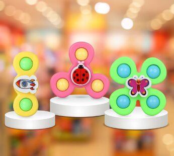 Colour Baby Spinner Toy Set – Suction Cup Sensory Spin Toys (3 Pc Set)