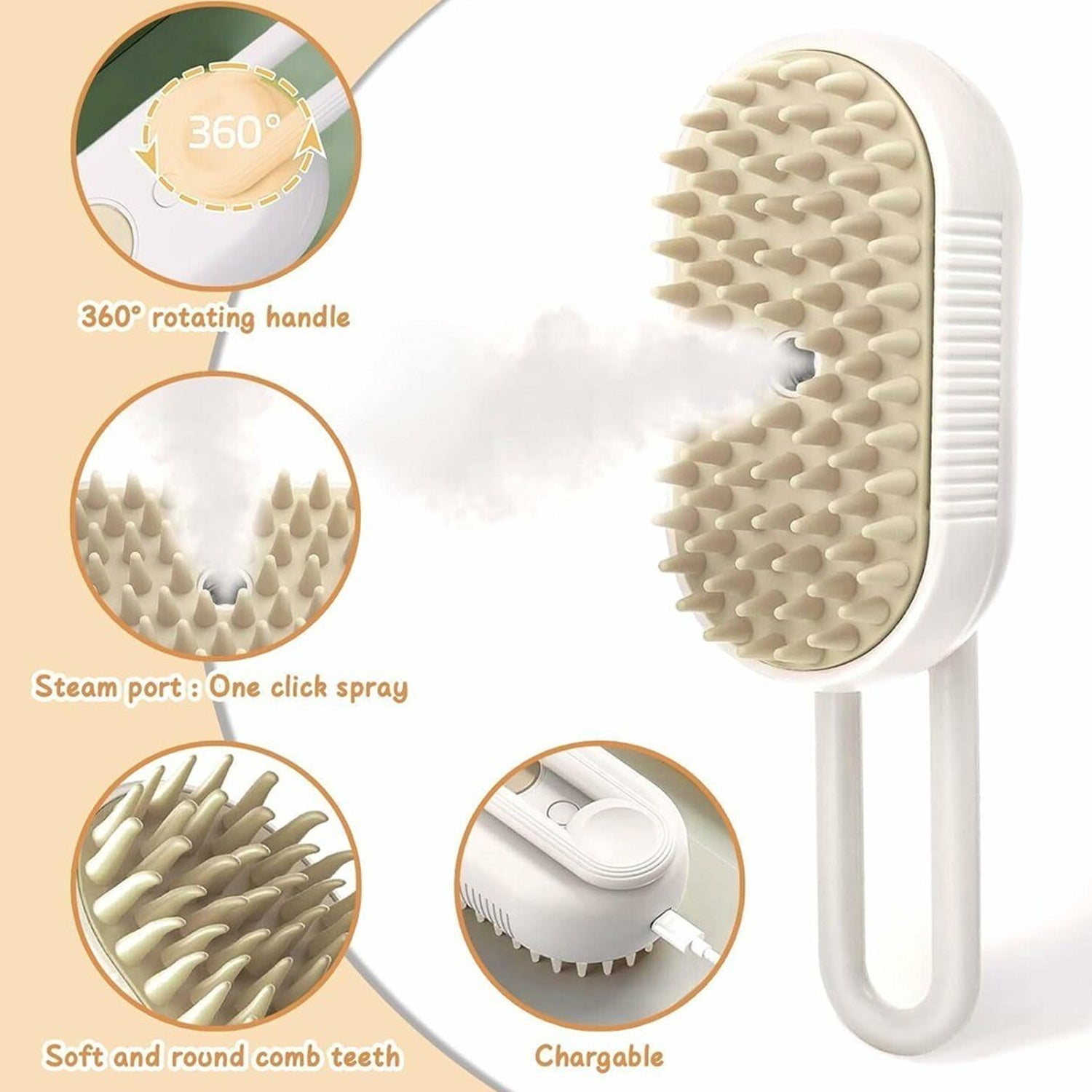 Premium Electric Spray Handle Massage Brush, Hair Removal Brush Steam (1 Pc) - Buy Online at Alikart