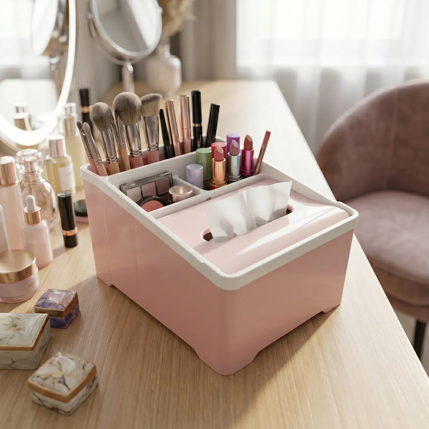 Plastic Multipurpose Storage Organizer Box with Compartments - Detailed Feature View 4