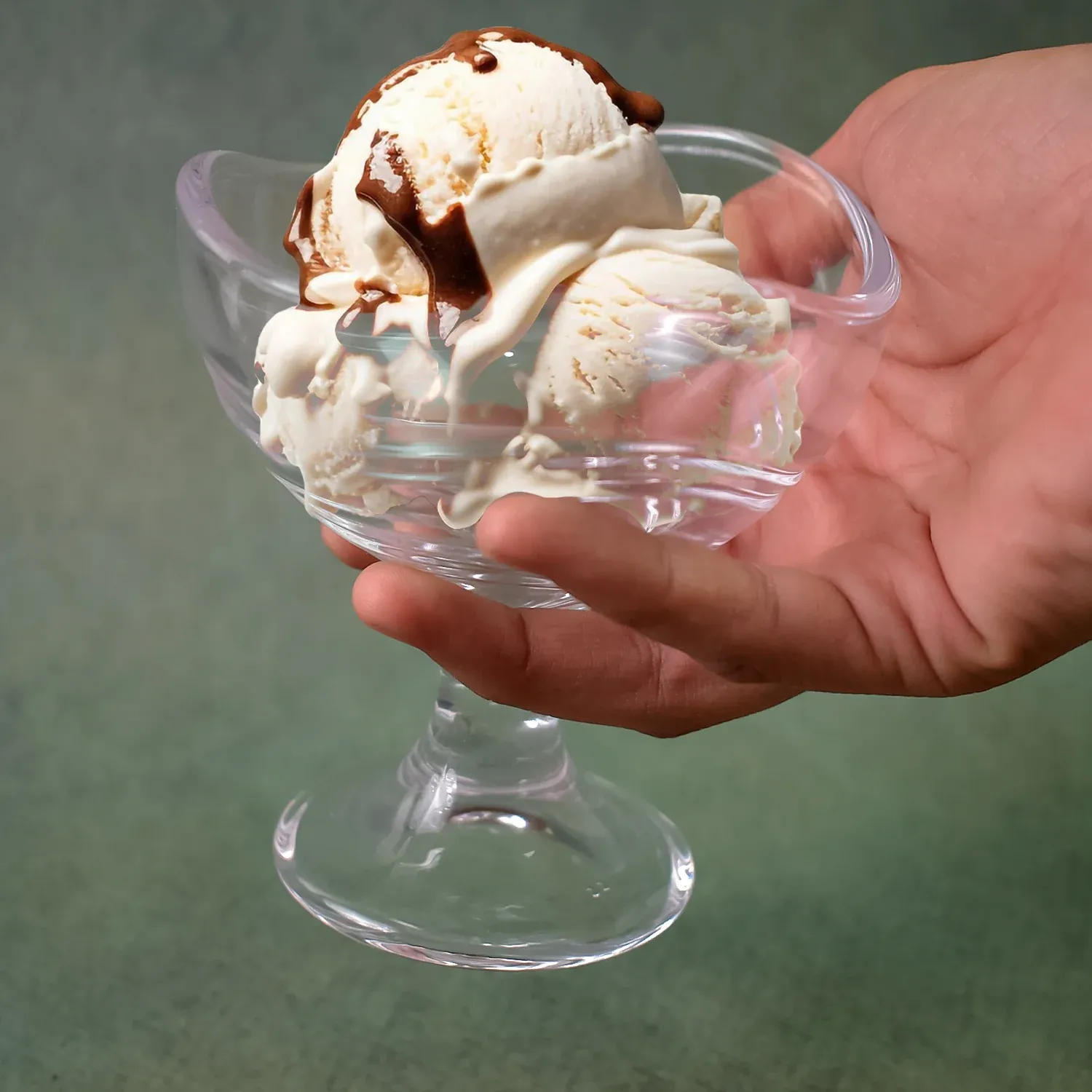 Glass Footed Dessert Bowl, Ice Cream Cup (2 Pcs Set) - Detailed Feature View 3