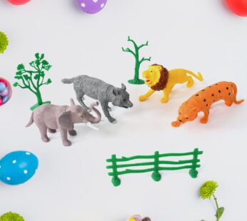 TTG Small Wild Animal Toy Set for Kids (Pack of 4 Animals)