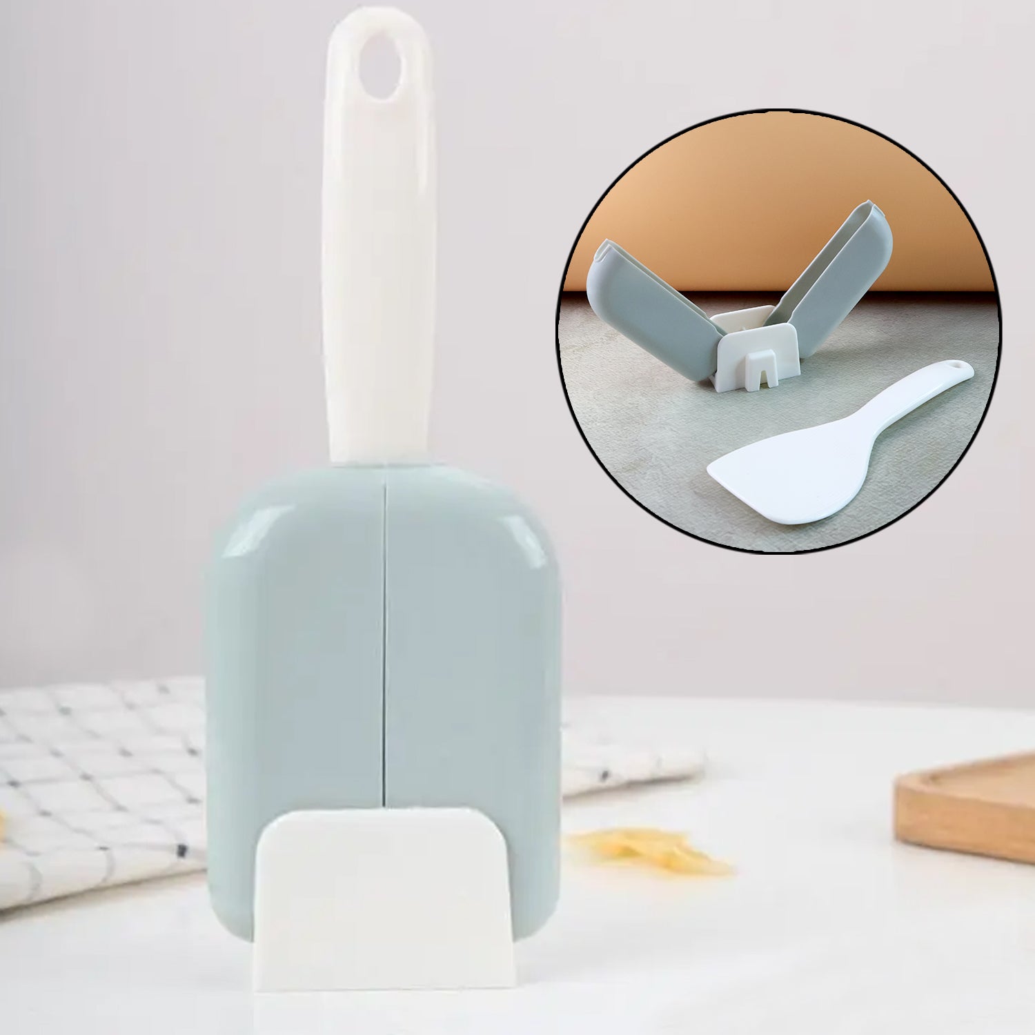Automatic Open & Close Kitchen Rice Spoon Holder with Dust Cover - Detailed Feature View 5