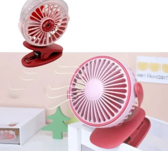 Portable Clip-on Fan, Battery Operated, With Light & Spray, Small Yet Powerful USB Table Fan, 3-Speed Quiet Rechargeable Mini Desk Fan, 360° Rotation, Personal Cooling Fan for Home, Office, Camping