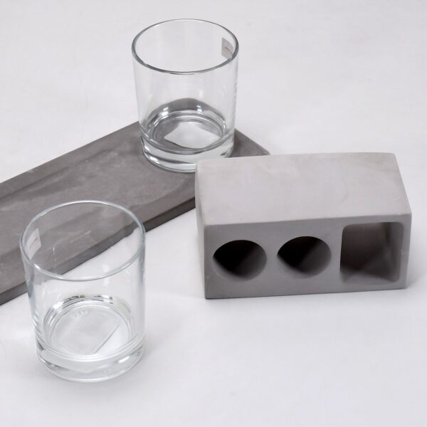 2 Wine Glasses & Marble Holder – Attractive Design for Hotels & Cafes