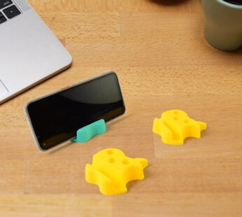 Multi-Functional Apple-Shaped Plastic Mobile Stand with Pen Holder (3 Pc / Mix Color)