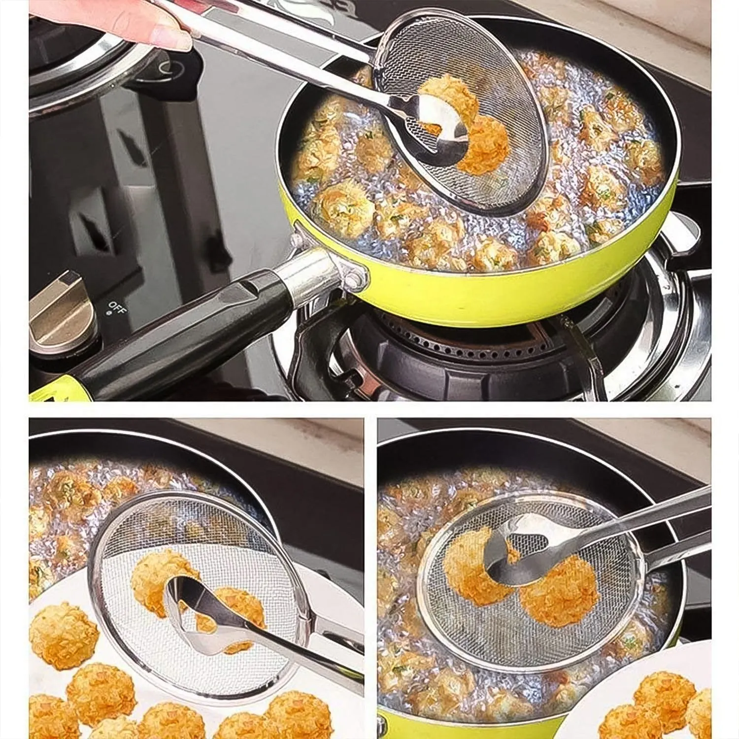 2In1 Stainless Steel Filter Spoon with Clip Food Kitchen Oil-Frying Multi-Functional - Detailed Feature View 8