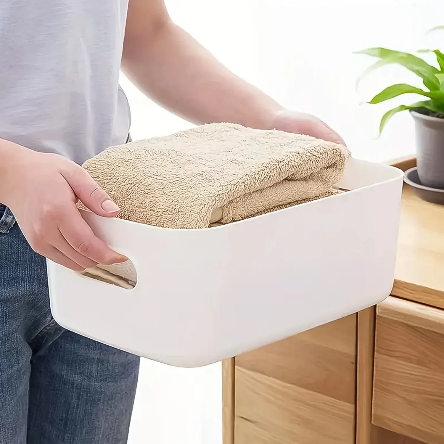 Storage Boxes Plastic Kitchen Storage Baskets (1 Pc / 21×15 Cm) - Detailed Feature View 4