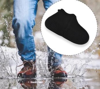 Non-Slip Silicone Waterproof Anti-Skid Reusable Shoe Covers (Small, 1 Pair)