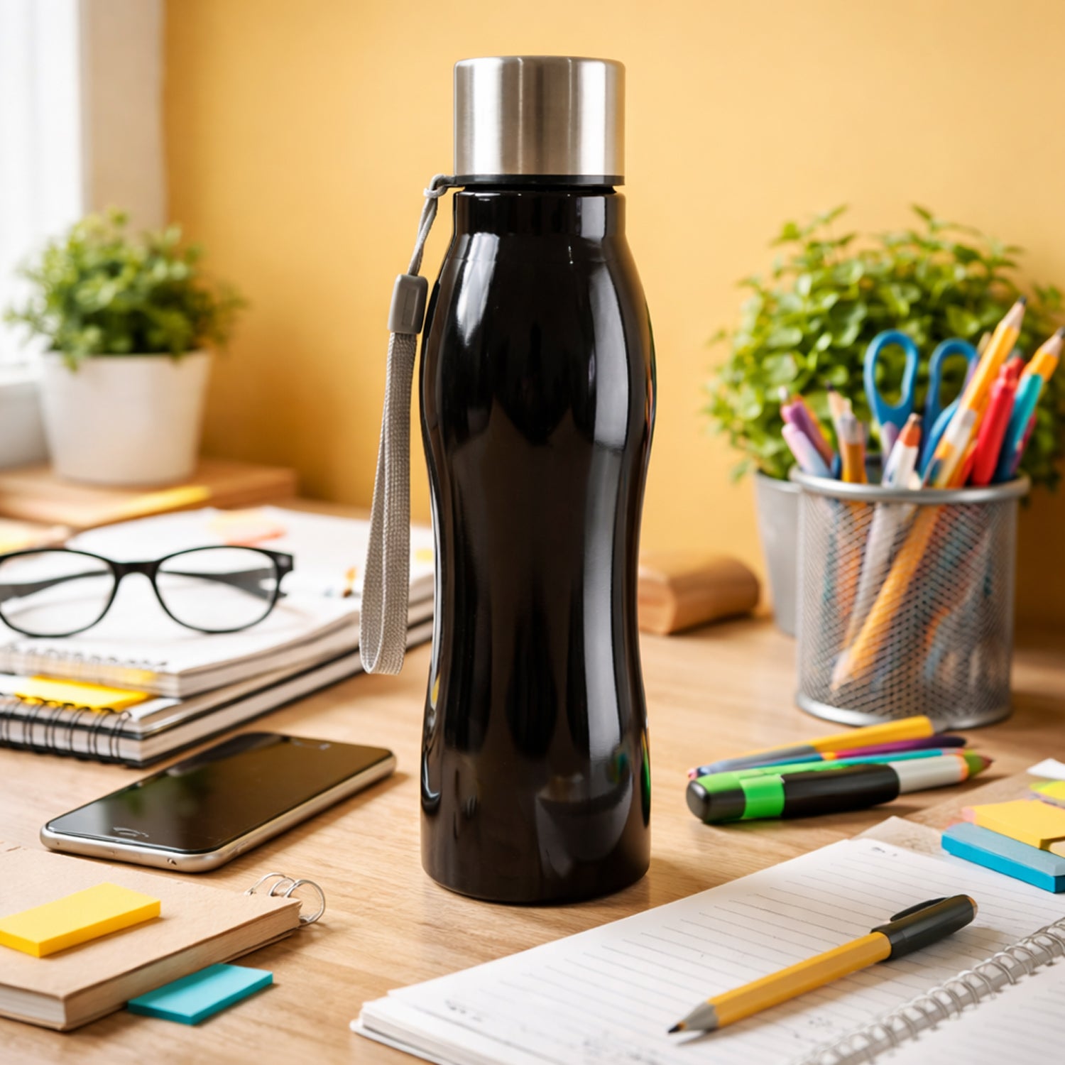 Stainless Steel Water Bottle with Carry Strap 600 ML - Detailed Feature View 6