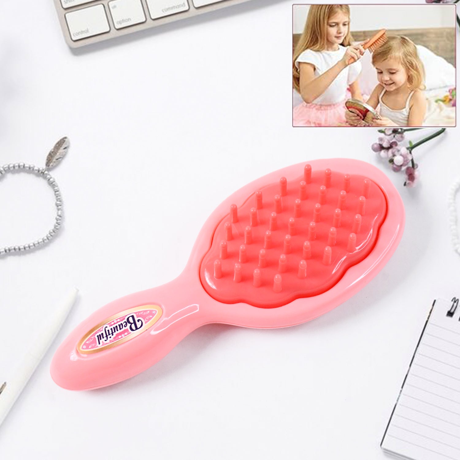 Hair Styling Clasp Clips Twisting Stringing Beads Kit for Girls, Portable Hair Braider Machine,Hairstyle Braid Kit DIY Hair Styling Tool with Comb, Rubber, Button Beads and Beads (85 Pcs Set), Hair accessories - Detailed Feature View 6