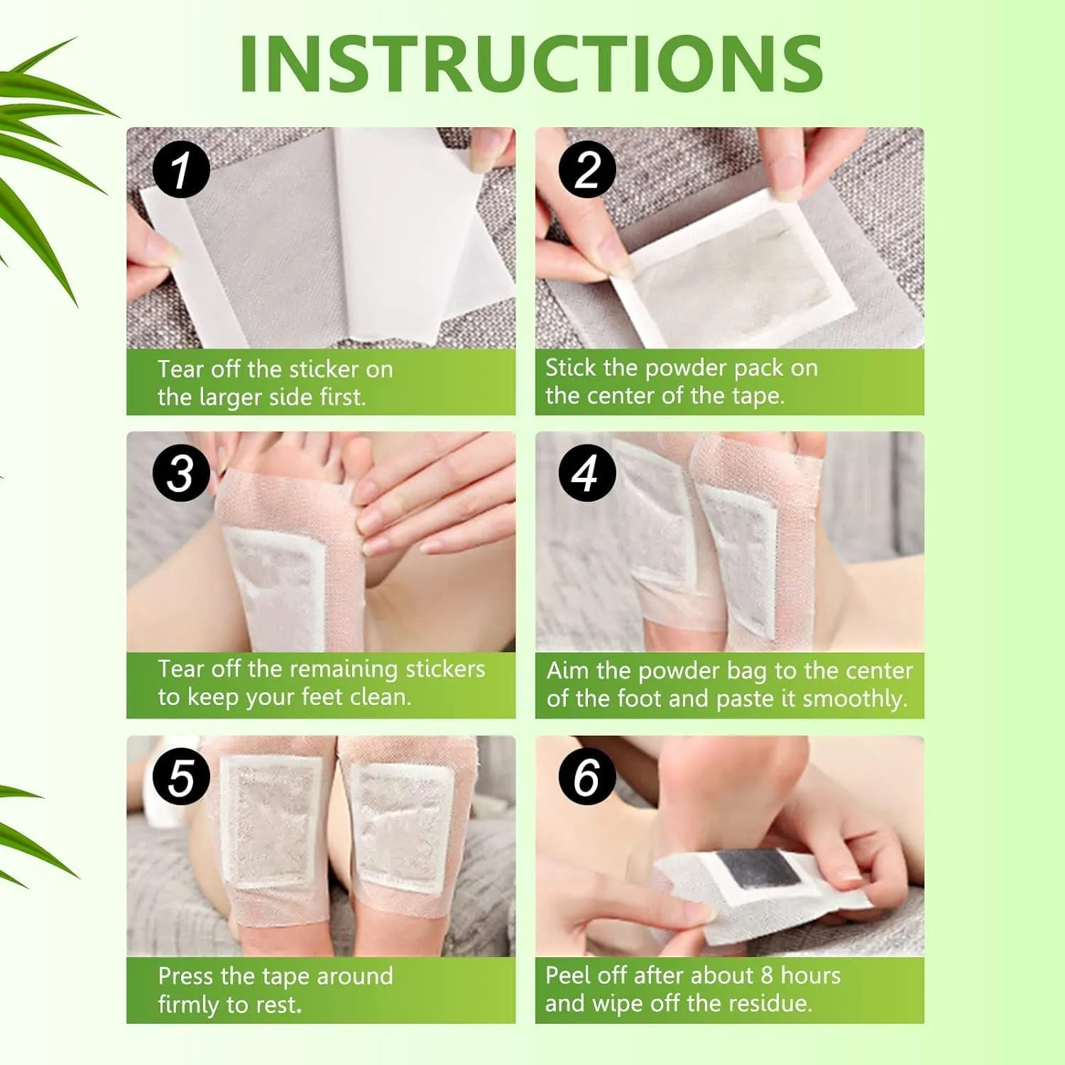 kinoki Cleansing Detox Foot Pads, Ginger & salt Foot Patch -10pcs (Free Size, White) - Detailed Feature View 6