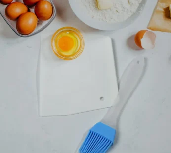 Silicone Spatula & Brush with Cake Scraper Set for Baking & Cooking (2 Pc Set)