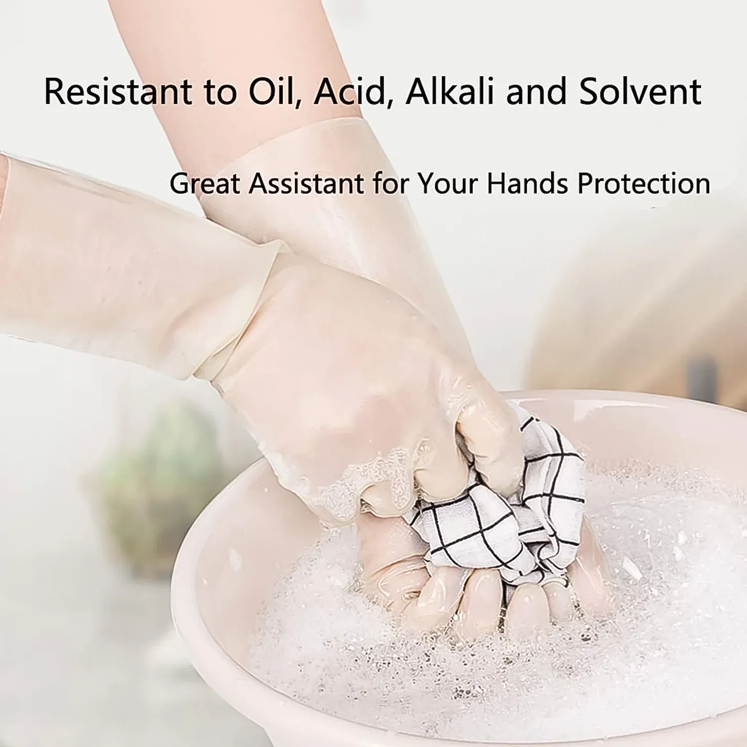 Cleaning Gloves Hand Gloves for Kitchen Household (1 Pair) - Detailed Feature View 2