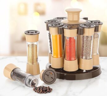 360 Revolving Spice Rack for Kitchen and Dining Table, 8 Spice jars
