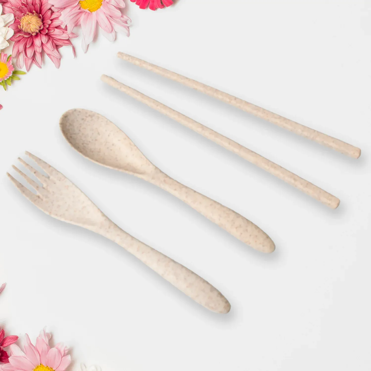 Rice Bowl Noodle Set – 6 Pcs with Lid, Handle & Cutlery - Detailed Feature View 7